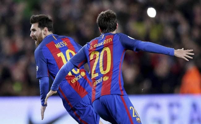 फ्री किक पर मेस्सी के गोल से बार्सिलोना क्वार्टर फाइनल में