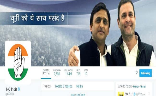 कांग्रेस के ट्विटर पर छाये अखिलेश यादव