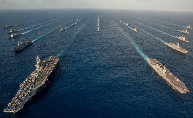 अमेरिकी नौसेना के ‘करियर स्ट्राइक ग्रुप'' ने दक्षिण चीन सागर में शुरू की गश्त