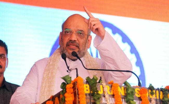 अमित शाह विधानसभा चुनाव परिणामों से पहले पहुंचे संघ कार्यालय