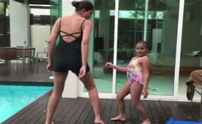 छोटी बेटी के साथ ऐसे नाचीं सुष्मिता सेन