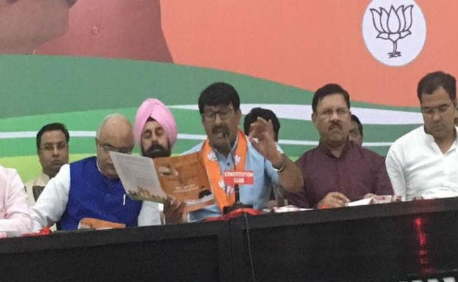 दिल्ली MCD चुनाव के लिए BJP का संकल्प पत्र जारी, 10 रुपये में खाने की थाली का वादा