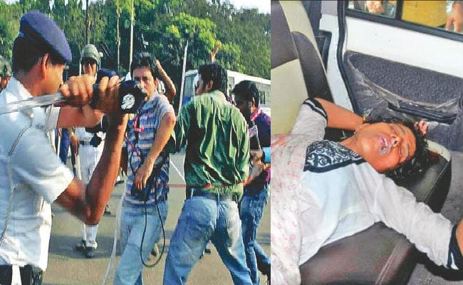 कराहते रहे पत्रकार, पीटती रही पुलिस, महिला पत्रकारों को भी दी गालियां, बरसाये डंडे