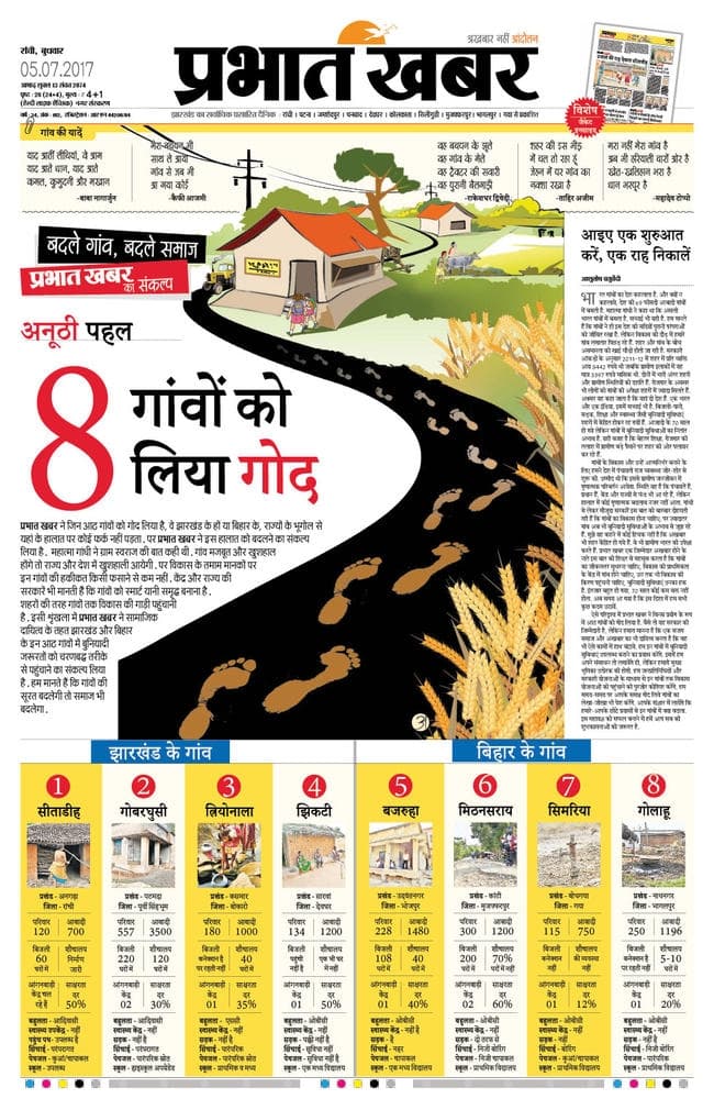 ‘बदले गांव, बदले समाज’ के संकल्प के साथ प्रभात खबर ने झारखंड के चार गांवों को गोद लिया