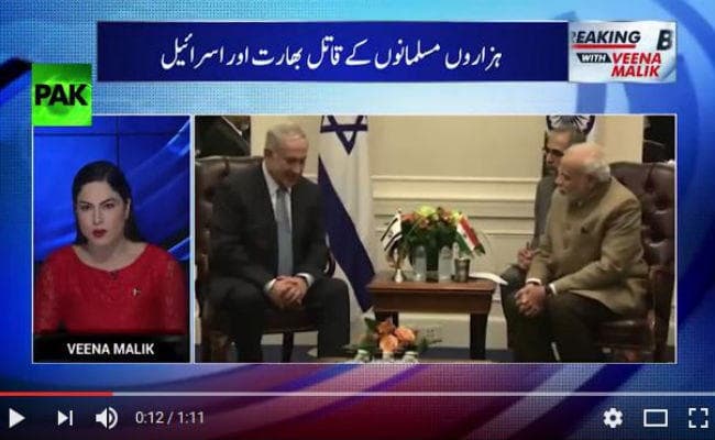 VIDEO : पाकिस्तानी अभिनेत्री से न्यूज एंकर बनी वीना मलिक, नरेंद्र मोदी के इजराइल दौरे पर की आपत्तिजनक टिप्पणी