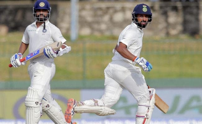 पुजारा व रहाणे के नाबाद शतक से भारत के तीन विकेट पर 344 रन