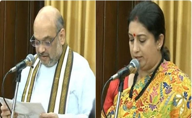 VIDEO: राज्यसभा पहुंचे भाजपा अध्‍यक्ष अमित शाह, स्मृति ईरानी ने ली संस्कृत में शपथ