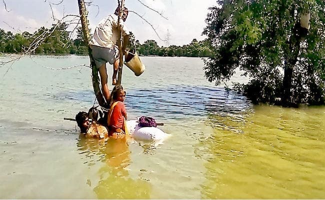 BIHAR : नाव पलटी, बाढ़ में डेढ़ घंटा पेड़ से लटकी रहीं पांच जिंदगियां, फिर...
