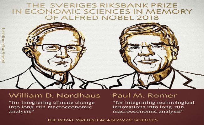 NoblePrize2018 : विलियम नॉर्डहॉस और पॉल रोमर को इकोनॉमिक्स का नोबेल पुरस्कार