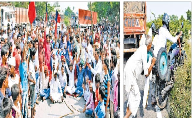 पुल के लिए अनशन पर गजपा के सदस्य, समर्थन में उतरे लोग, एनएच जाम कर हंगामा, तोड़फोड़