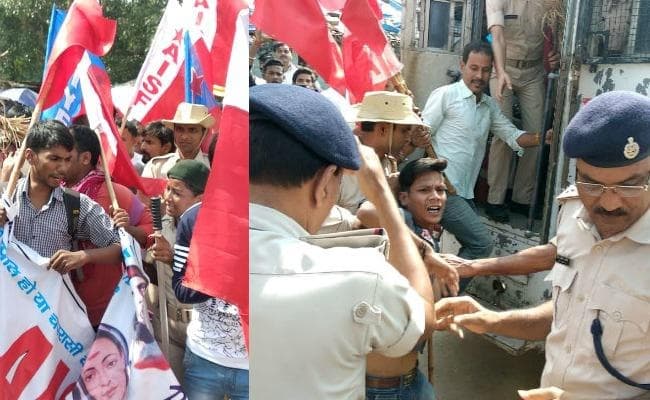 पटना : कन्हैया कुमार की गिरफ्तारी के विरोध में एम्स के बाहर AISF-AISA कार्यकर्ताओं ने किया प्रदर्शन, गिरफ्तार