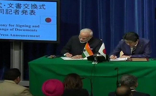 मोदी-एबे की शिखर वार्ता - हाई स्पीड रेल परियोजना समेत छह समझौतों पर हस्ताक्षर