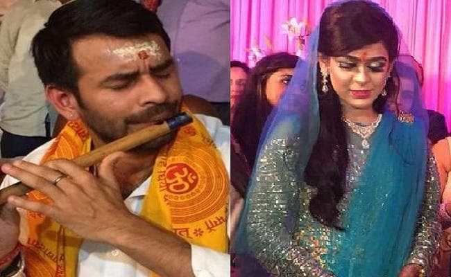 कंठी माला पहने और माथे पर तिलक लगाये अचानक वृंदावन पहुंचे तेज प्रताप बोले, मैं शांति की तलाश में हूं