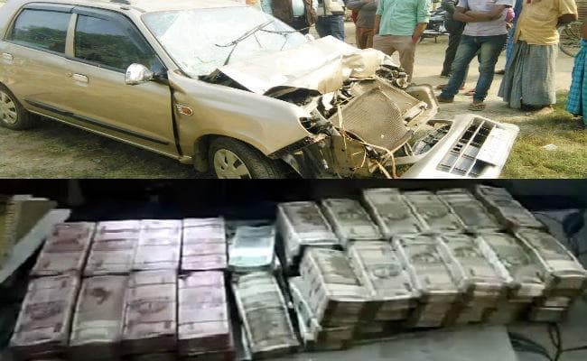 सड़क हादसे में क्षतिग्रस्त कार से मिले एक करोड़ 31 लाख रुपये, 3 करोड़ रुपये के गबन का आरोपित है कार मालिक, देखें वीडियो
