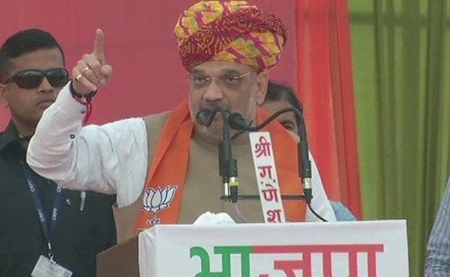 अमित शाह ने कहा - राजस्थान में राजे और केंद्र में मोदी सरकार वापस आयी तो घुसपैठिये बाहर होंगे