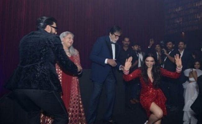 #DeepVeerReception: बच्‍चन फैमिली संग इस अंदाज में थिरकते नजर आये दीपिका-रणवीर, तसवीरें वायरल