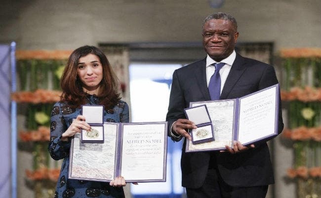 डॉक्टर डेनिस मुकवेगे और नादिया मुराद को किया गया नोबेल शांति पुरस्कार से सम्मानित