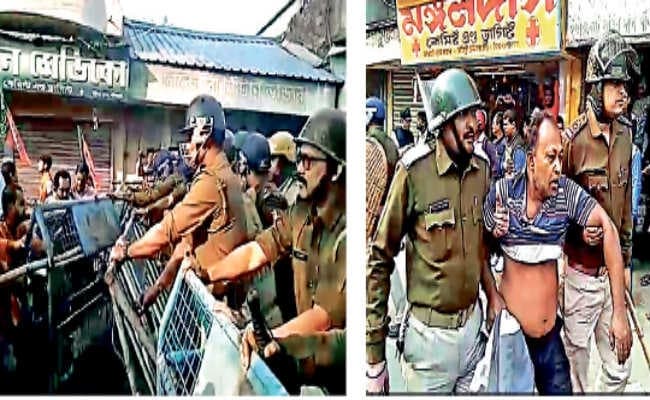 कानून तोड़ो आंदोलन हुआ हिंसक, पुलिस और भाजपा समर्थकों में झड़प, 25 घायल, पांच पुलिसकर्मी भी हुए जख्‍मी