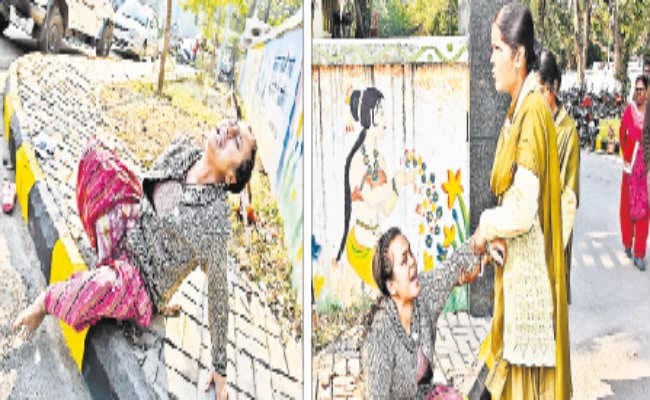 महिला ने एसएसपी कार्यालय  मचाया  हंगामा