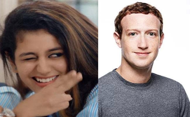 प्रिया प्रकाश ने सनी लियोनी, दीपिका पादुकोण के बाद मार्क जकरबर्ग को भी पछाड़ा