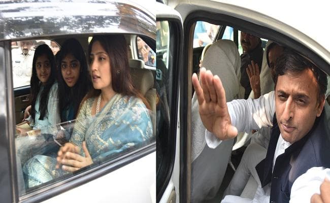 तेज प्रताप की शादी में शरीक होने के लिए पत्नी डिंपल के साथ पटना पहुंचे अखिलेश