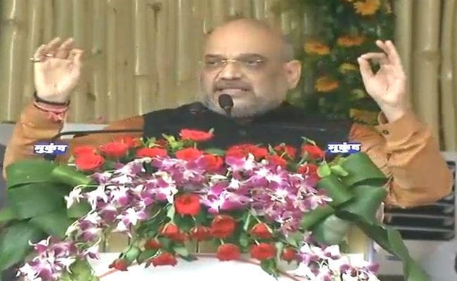 भव्य स्वागत के बीच छत्तीसगढ़ में भाजपा अध्‍यक्ष अमित शाह का रोड शो