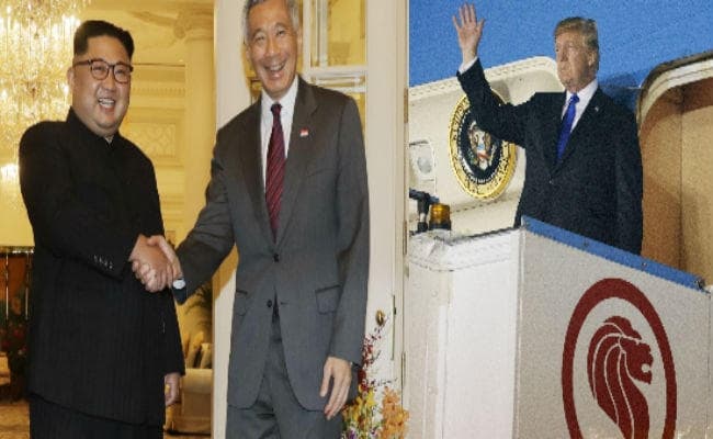 ऐतिहासिक वार्ता से दो दिन पहले सिंगापुर पहुंचे ट्रंप और किम जोंग उन