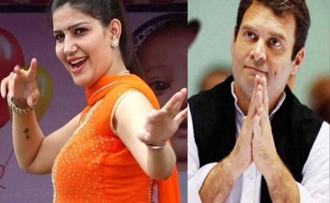 राहुल गांधी से प्रभावित हुई डांसर सपना चौधरी , पहुंची कांग्रेस मुख्यालय