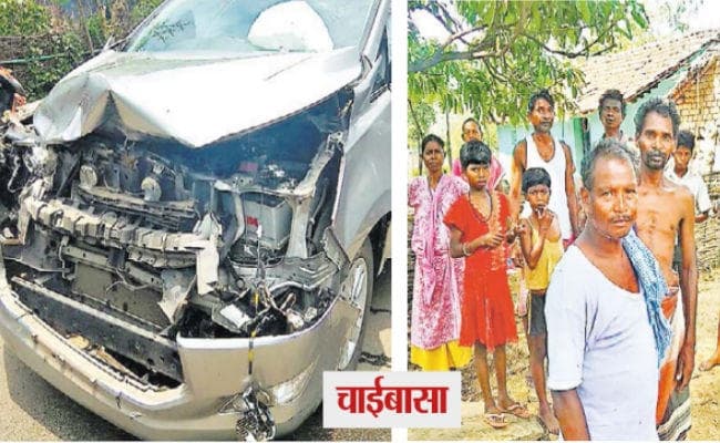 चाईबासा : बिना सीट बेल्ट लगाये सामने की सीट पर बैठे थे लक्ष्मण गिलुवा, हाइस्पीड कार ने बैलों को मारी टक्कर, बाल-बाल बचे