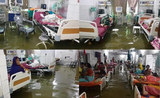 भारी बारिश से पटना बेहाल, NMCH के आईसीयू में पानी में तैर रहीं मछलियां