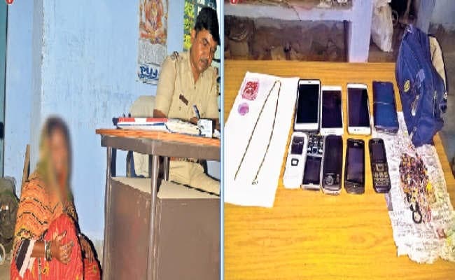 किराये के मकान में रहकर मंदिरों में चेन व पर्स काटती थी, पति भी देता था साथ