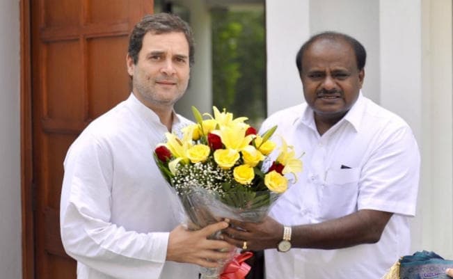 कर्नाटक : एचडी कुमारस्वामी सरकार के 100 दिन पूरे, राहुल से मुलाकात कर कहा - शुक्रिया