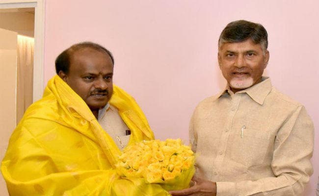 कुमारस्वामी से मिले चंद्रबाबू कहा- एनडीए को हराना हमारा मुख्य लक्ष्य