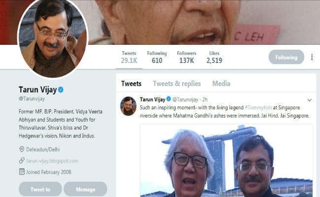 ट्विटर हैंडल हैक: तरुण विजय ने किया पीएम मोदी का विरोध, राहुल गांधी में पक्ष में किये ट्वीट