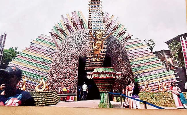 रांची : काल्पनिक गुफा के अंदर विराजेंगी मां दुर्गा