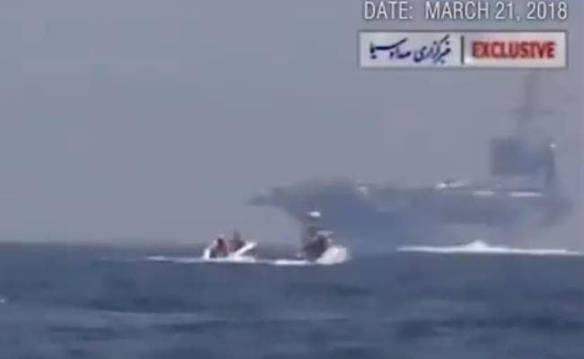 अमेरिकी विमानवाहक पोत के साथ भिड़ंत का ईरान ने दिखाया VIDEO