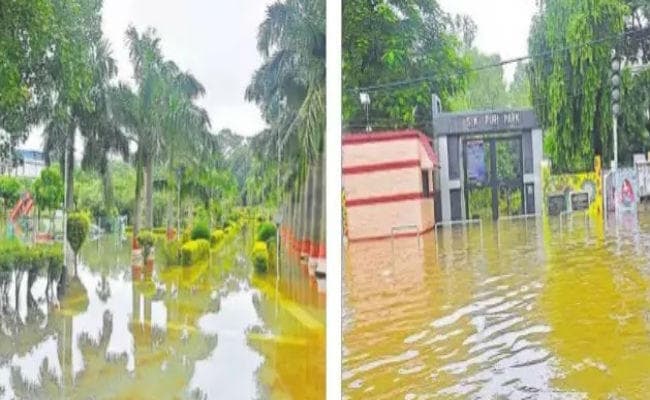 पटना में बारिश का असर: पार्कों के गेट पर लगा नो इंट्री का नोटिस