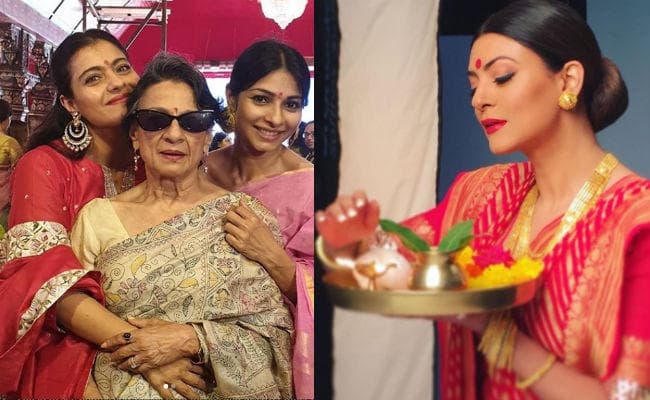 Durga Puja 2019 : मां दुर्गा के दरबार परिवार संग पहुंचीं काजोल, इन अभिनेत्रियों ने भी की पूजा-अर्चना