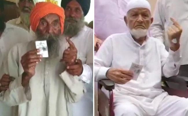 उत्तर प्रदेश में 106 साल के हर्ष सिंह तो महाराष्‍ट्र में 102 साल के इब्राहम ने डाला वोट