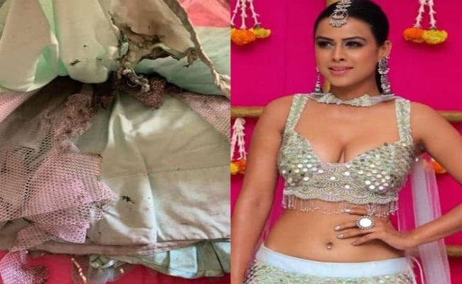 PHOTO: दिवाली के दिन दीये से लगी निया शर्मा के लहंगे में आग...