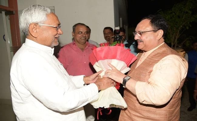 भाजपा कोर कमेटी की बैठक के बाद सीएम नीतीश से मिले जेपी नड्डा