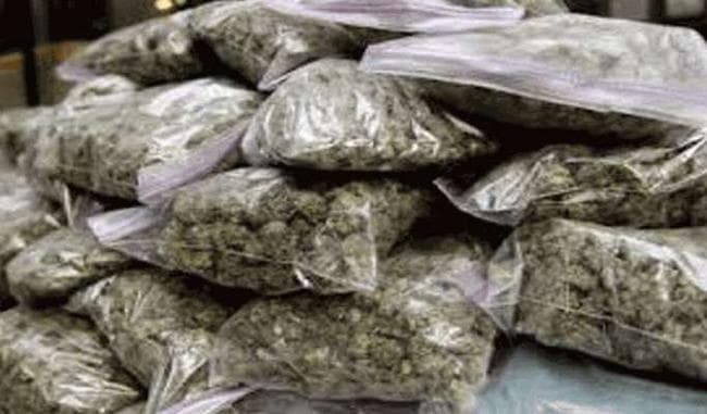 चेकिंग के दौरान मिला आठ किलो गांजा