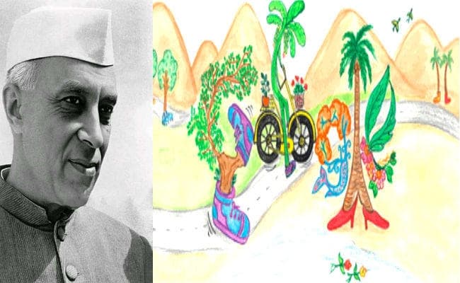 पंडित जवाहरलाल नेहरू की 130 जयंती पर Google ने Doodle बनाकर किया याद