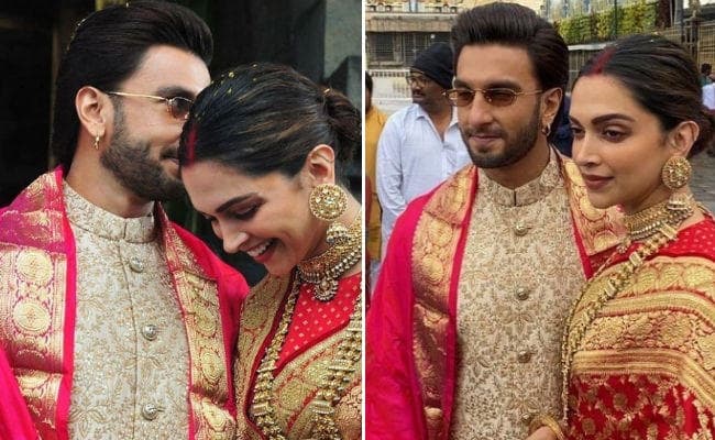 PHOTOS: शादी की पहली सालगिरह पर तिरुपति बालाजी पहुंचे दीपिका-रणवीर