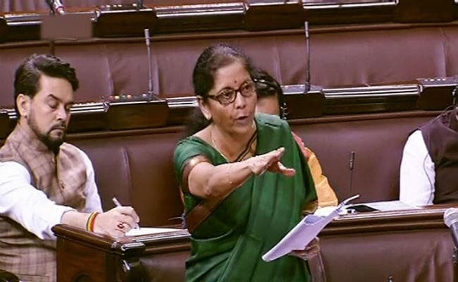 राज्यसभा में वित्तमंत्री सीतारमण बोलीं, ''देश में आर्थिक मंदी नहीं है''