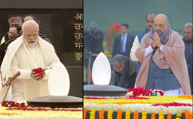 प्रधानमंत्री-गृहमंत्री-रक्षामंत्री  ने अटल बिहारी वाजपेयी और पंडित मदन मोहन मालवीय को श्रद्धांजलि अर्पित की