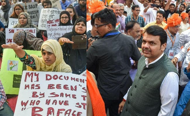 मुंबई में CAA-NRC के समर्थन व विरोध में हुई रैलियां