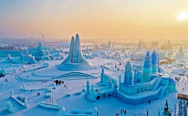 चीन में बना दुनिया का सबसे बड़ा आइस पार्क, -20 डिग्री टेम्पेरेचर, लाखों लोगों ने देखा