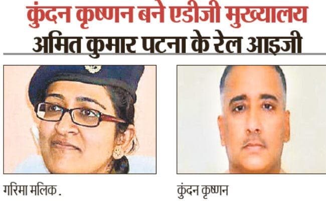 गरिमा मलिक पटना की नयी एसएसपी, देर रात 23 आइपीएस अफसरों का तबादला, मनु महाराज बने मुंगेर के डीआइजी