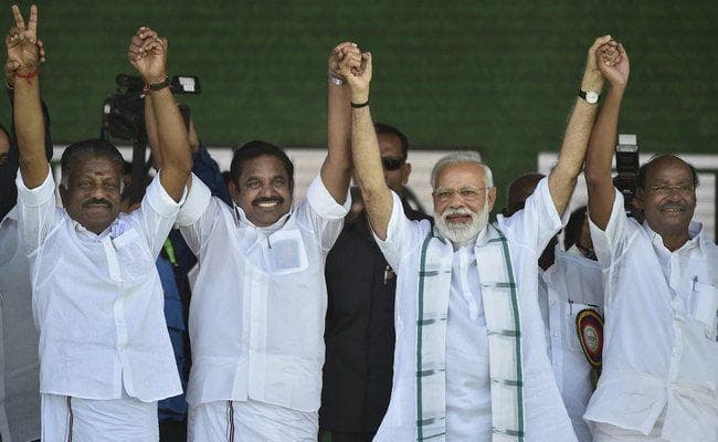 अन्नाद्रमुक के साथ गंठबंधन के बाद तमिलनाडु में मोदी की सभा, बोले - मैं मिल रही धमकियों से परेशान नहीं